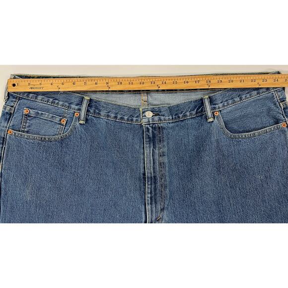 Levi Men's 550 Jeans Size 52" x 30" Relaxed Fit Big & Tall Cotton Light Blue - Picture 8 of 9